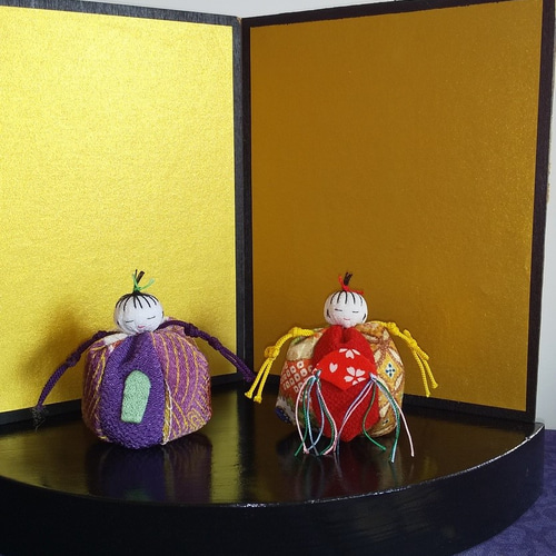 雛人形　豆雛　可愛い 雛人形【染錦 弥生座雛】 セット オブジェ 置物 開運招福 縁起の