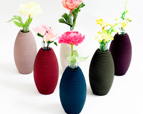 楕円球型の花瓶 #02 【冬色】 一輪挿し・花瓶・花器 SATOS（立体
