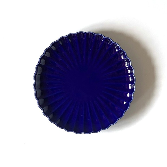 輪花 リンカ 花皿 15.5cm ネイビー ケーキ皿 パン皿 食器 花型 /r146navy 2枚目の画像
