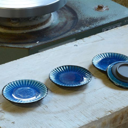 「Creema限定」お買い得 2枚でこの価格 しのぎ彫り 小皿（ブルー）/r1mbl 7枚目の画像