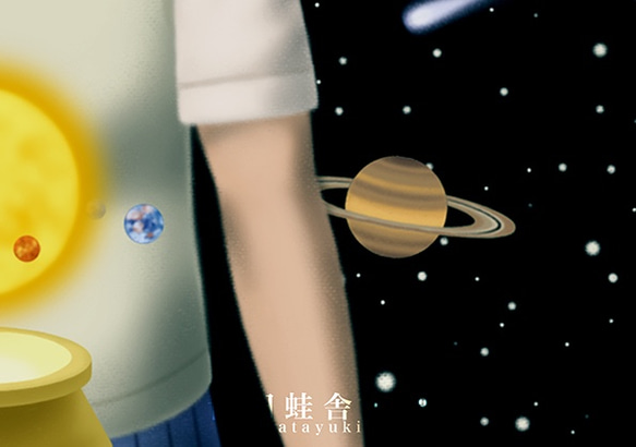 理科少女４：太陽系儀／ジクレー版画 6枚目の画像