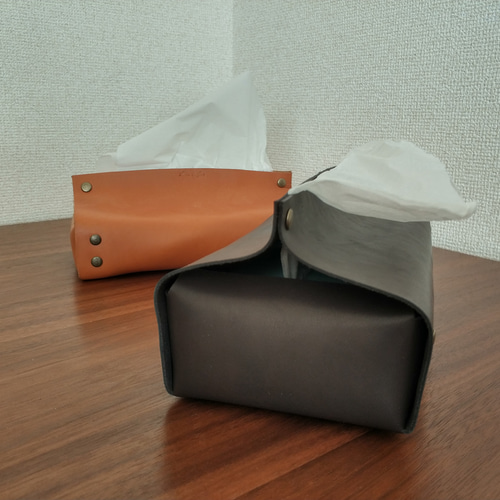 受注生産 #手作り本革ティッシュカバー#ティッシュボックス#ティッシュ