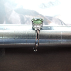 （269）アウトレットが出ました！ 希少石高品質宝石質モルダバイト☆SV925製バタフライリング.。・。・(^^♪ 8枚目の画像