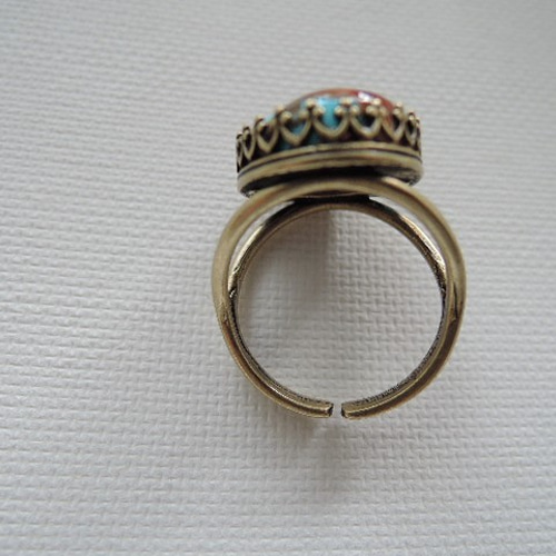 48）オイスターカッパーターコイズ☆18×13mm☆オーバル
