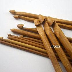 手に馴染む。。優しい手触り　竹製かぎ針１２本セット。。。１０ｍｍ～３ｍｍサイズ 8枚目の画像