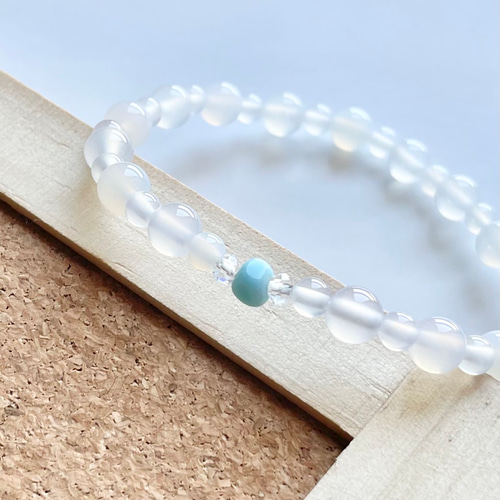 ♪カリブ海の宝石・ラリマー♪ ホワイトカルセドニー、水晶の