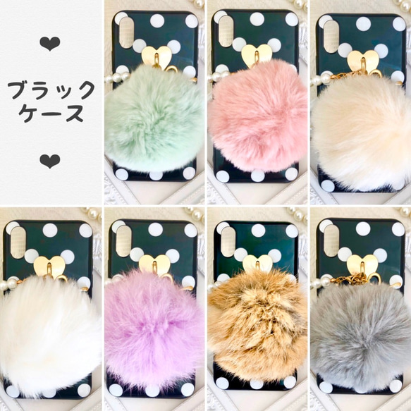 【購入前にお問合せください】激カワ❤︎イニシャル入り❤︎ファー付スマホケース 3枚目の画像