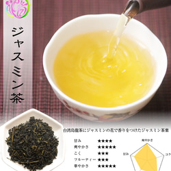 台湾茶 茶器セット 桃とコウモリ柄 茶壺（急須）大と茶杯（湯呑み）2つ　凍頂烏龍茶、ジャスミン茶10g 5枚目の画像