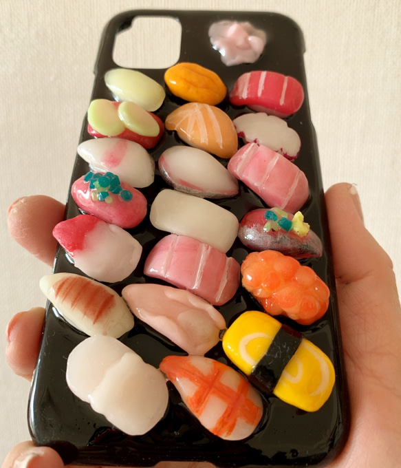 お寿司のスマホケース 　お好きなネタでオリジナルケース作ります 2枚目の画像