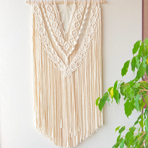 送料無料】特大マクラメタペストリー No.10 タペストリー・壁掛け