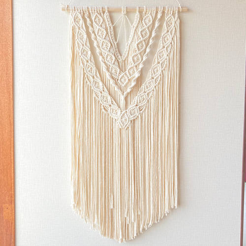 送料無料】特大マクラメタペストリー No.10 タペストリー・壁掛け