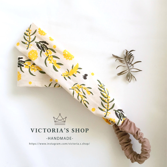 （完売）ローズマリーハニーポンドケーキ/ 2色クロス弾性ヘアバンド/ Victoria.s.shop 4枚目の画像