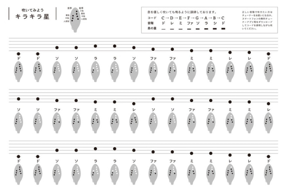 セラリーナKids （くろ猫）楽器プレゼント♪タテ型オカリナだから吹きやすい ※図柄で吹ける楽譜集付き 6枚目の画像
