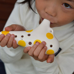 はじめてのオカリナ　子供のための指先能力向上やプレゼントに♪（ドット color：Yellow） 3枚目の画像