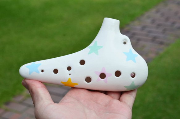 はじめてのオカリナ　初心者やお子さんのための楽器♪（color：星柄Marble）８歳程度～ 小学生クリスマスプレゼント 5枚目の画像