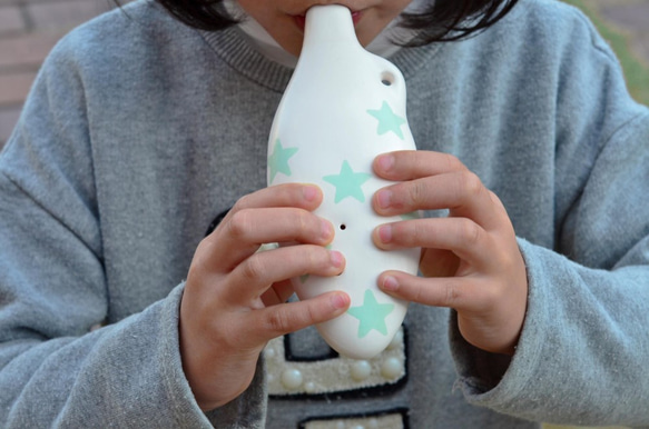 【在庫限り】はじめてのセラリーナ　お子さんに楽器プレゼント♪（color：星柄Lightgreen）※図柄で吹ける楽譜付 3枚目の画像