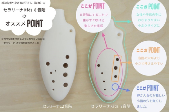 セラリーナKids 親子で遊べる知育教育の楽器♪ （color：Marble）小学校低学年向け ※図柄で吹ける楽譜集付き 7枚目の画像