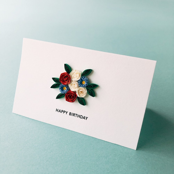 メッセージカード / バラ【THANK YOU】紙で出来てる立体カード　 1枚目の画像