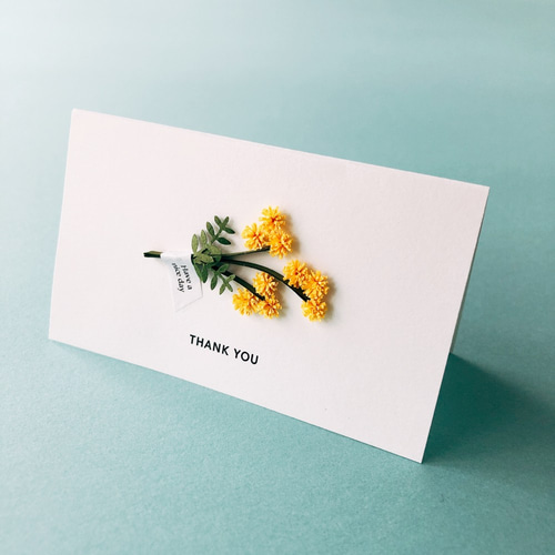 mimosa＂様✶⋆オーダー専用ページ メッセージカード コメントカード メッセージカード / ミモザ【CONGRATULATIONS】紙で出来てる立体カード
