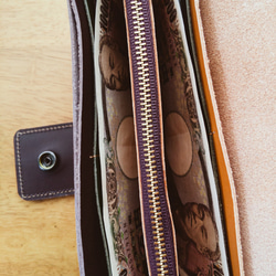 【受注製作】本革 アースカラーの長財布 (キャメル) 5枚目の画像