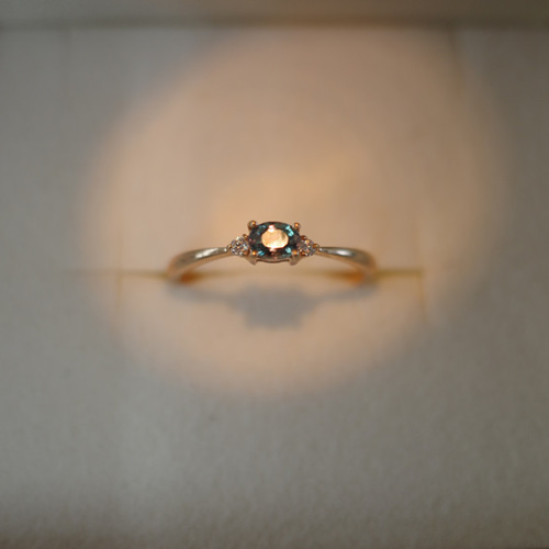 K18 アレキサンドライト×ダイヤ リング ピンクゴールド BX088BS 指輪