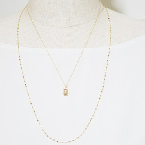 K18 インペリアル トパーズ ダイヤ ペンダント BU088 ネックレス