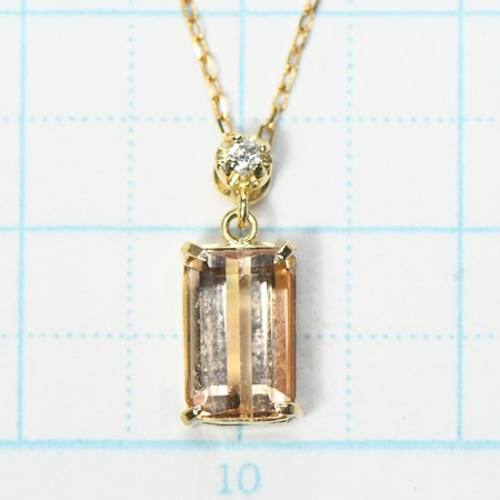 ばすらパールとダイヤのペンダントK18 K18 インペリアル トパーズ ダイヤ ペンダント BU088 ネックレス