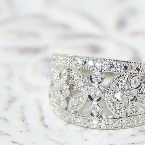 K18 ダイヤモンド リング イエロー/ホワイト/ピンクゴールド BV004