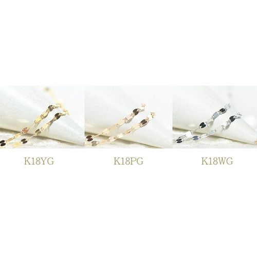 18K チェーンネックレス リーフ（60cm） K18 リーフ ネックレス チェーン 60cm YK-AD046CI-28 ネックレス
