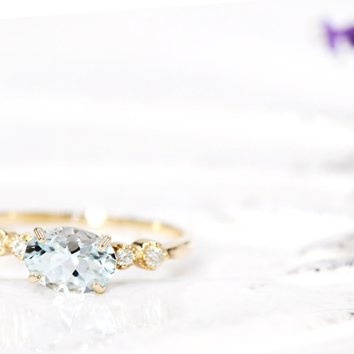 K10 アクアマリン ダイヤ リング -Tina- BW079 指輪・リング kyfactory