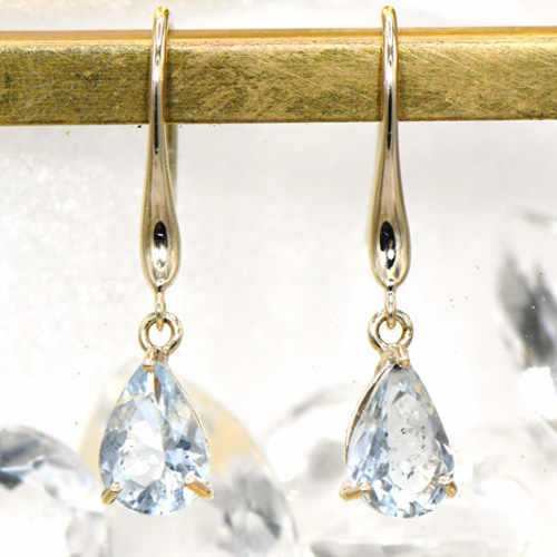 K10 大粒 アクアマリン フック ピアス BX0299 ピアス（フック