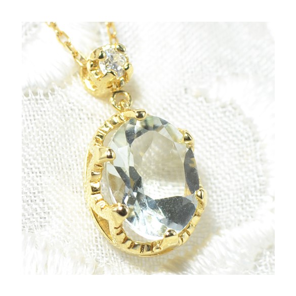 K10 グリーンアメシスト ダイヤ ペンダント BT080