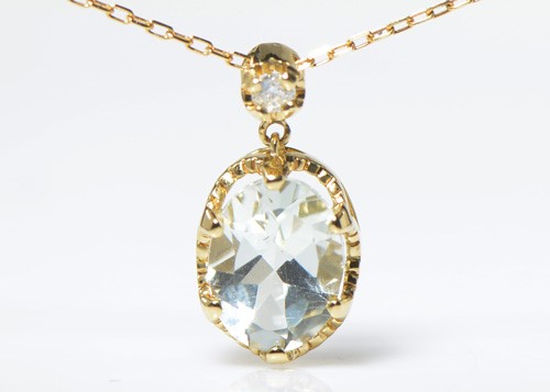 K10 グリーンアメシスト ダイヤ ペンダント BT080