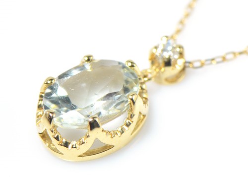 K10 グリーンアメシスト ダイヤ ペンダント BT080