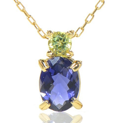 K18 アイオライト ぺリドット ペンダントトップ YK-BA0777 ペンダント