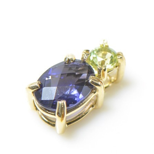 ♢N♢K18 アイオライト＆ペリドット セットチャーム ♢N♢K18