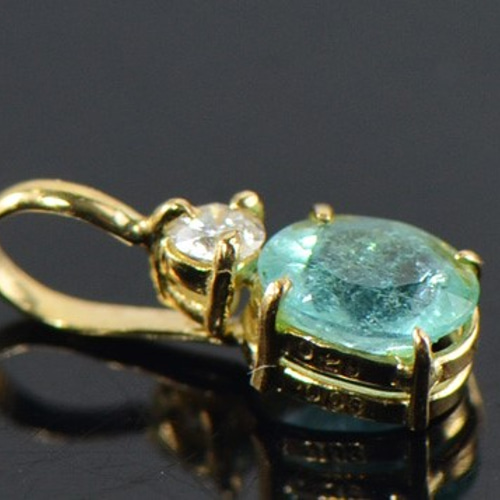 キ*ア様 K18天然パライバトルマリン ダイヤ ペンダントトップ K18