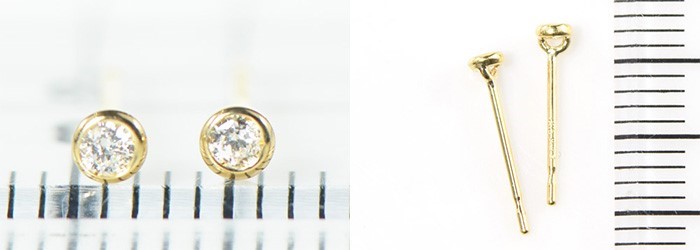 K18 ホワイトダイヤモンド ピアス  BZ011