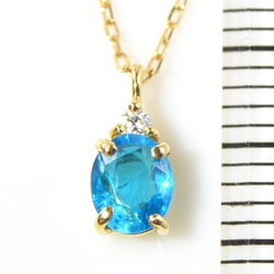 K18　ブルーアパタイト×ダイヤモンド　ペンダント イエローゴールド YK-AW029CI 7枚目の画像