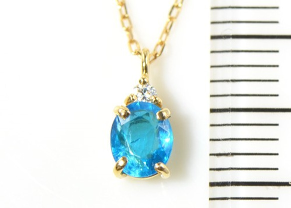 K18　ブルーアパタイト×ダイヤモンド　ペンダント イエローゴールド YK-AW029CI 7枚目の画像
