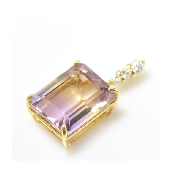 K18 アメトリン ダイヤ ペンダントトップ BR093 ペンダントトップ