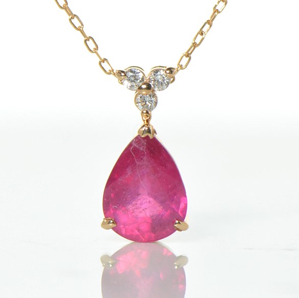 K18 ルビー ダイヤ ペンダント YK-BN033CI