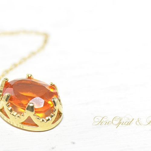 K18 ファイアーオパール×ダイヤモンド ペンダント イエロー