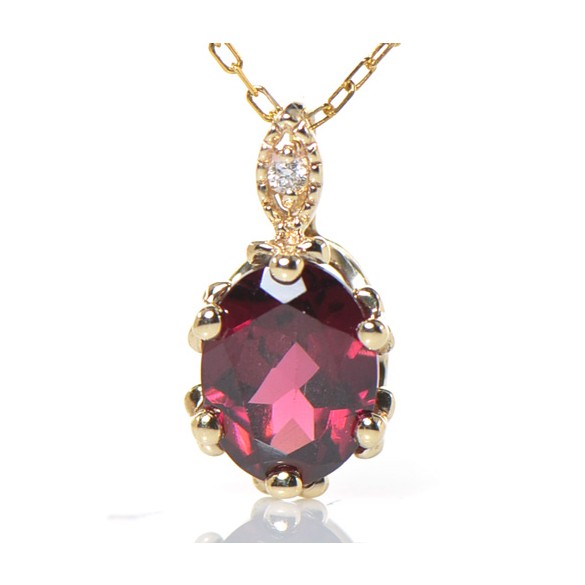 K10 ロードライトガーネット ダイヤ ペンダントトップ YK-BJ033301