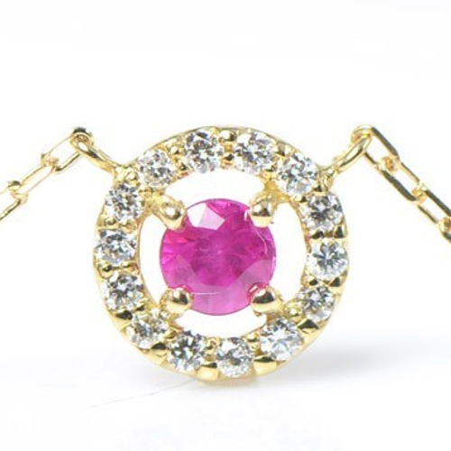 K18 ルビー ダイヤ ペンダント ネックレス CC036CI ネックレス
