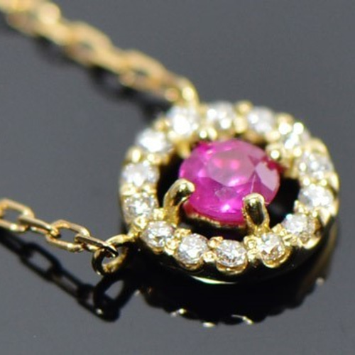 K18 ルビー ダイヤ ペンダント ネックレス CC036CI ネックレス