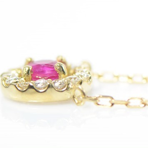 K18 ルビー ダイヤ ペンダント ネックレス CC036CI ネックレス