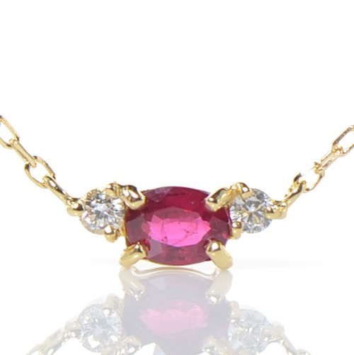 K18 上質 ルビー ダイヤ ペンダント BX079