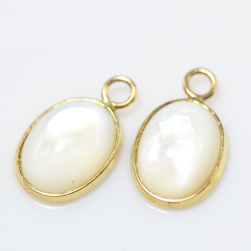 K18 ホワイトシェル ピアスチャーム BZ0611