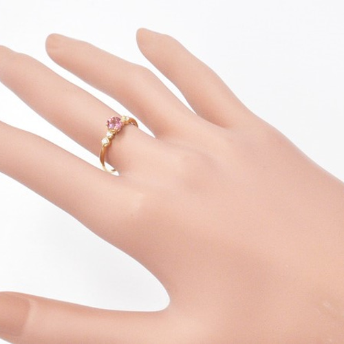 美品❗️P0.325&0.13CT✨k18PGパパラチャサファイアダイヤリング 美品❗️P0.325&0.13CT✨k18PGパパラチャサファイアダイヤリング